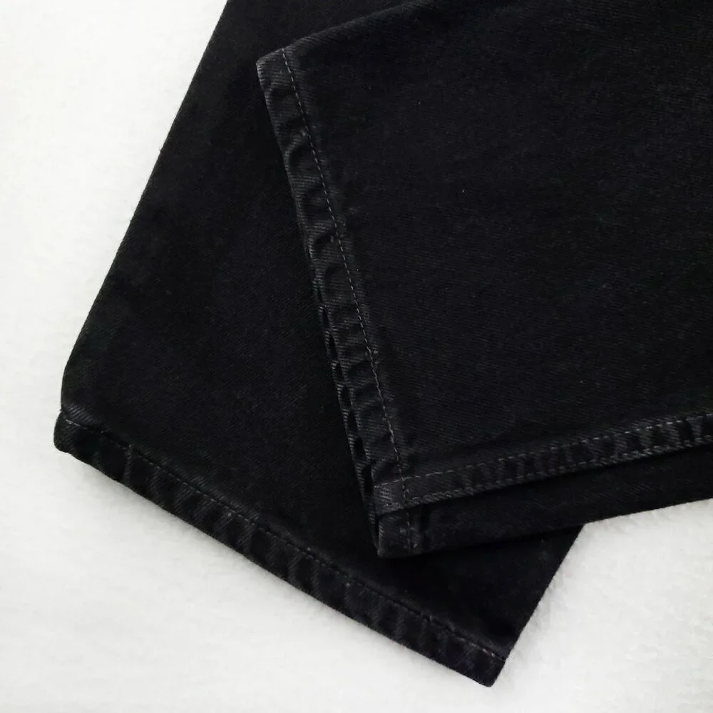 Levi's 550 Vintage Jeans 90s Relaxed Fit Batwing USA Black Denim Men's 34x34